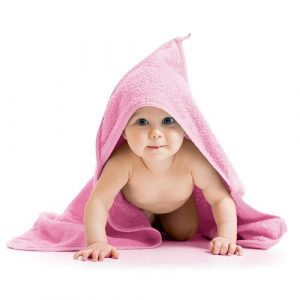 Bellatex Osuška pro miminka s kapuckou růžová