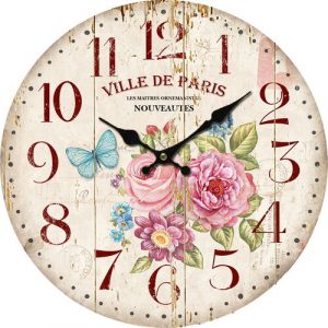 Dřevěné nástěnné hodiny Ville de Paris