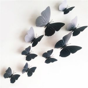 Samolepicí 3D motýlci s magnetem černá