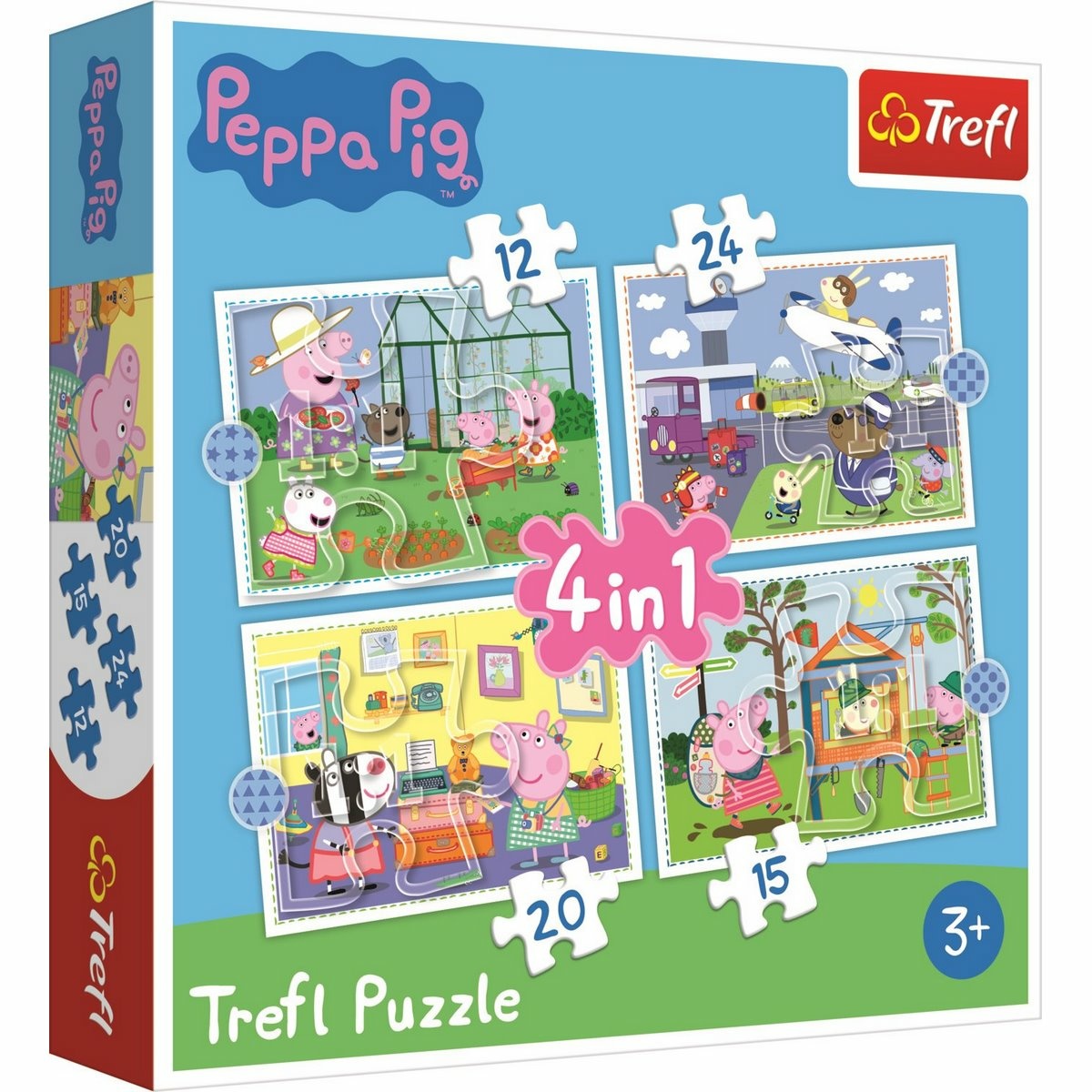 Trefl Puzzle Prasátko Peppa: Vzpomínky na prázdniny 4v1 12