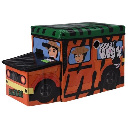 Dětský úložný box a sedátko Safari bus oranžová