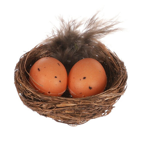 Sada velikonočních vajíček v hnízdě
