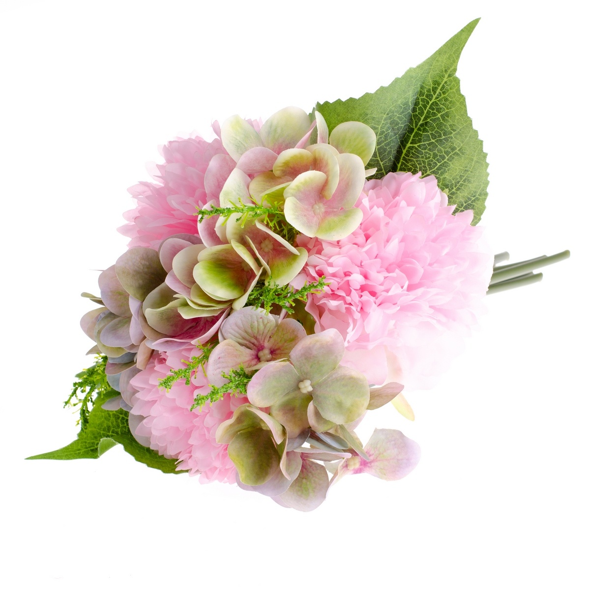 Umělá kytice Pivoňka s hortenzií tmavě růžová